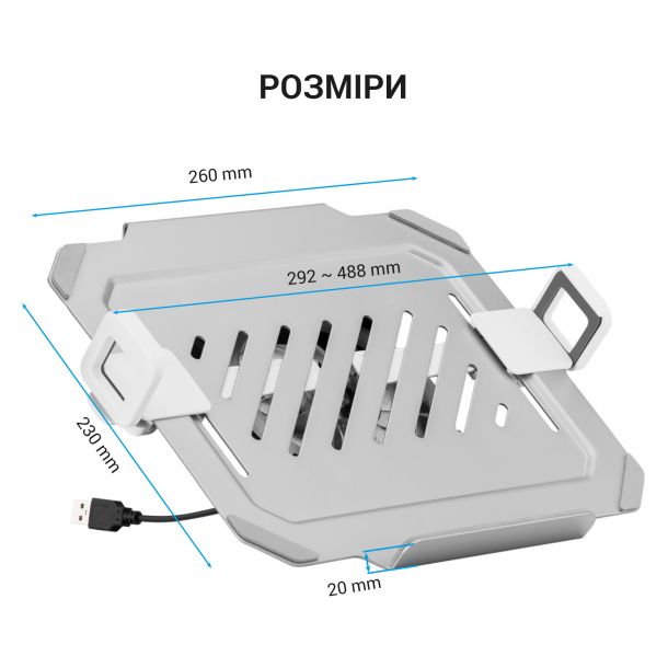 Настільне кріплення-підставка для ноутбуку RGB OfficePro LH474 12-17'' White (1311205514) дешево