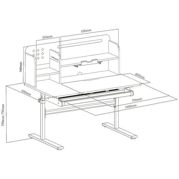 Парта-трансформер Dolore Plus 100х60 White, Grey (1771478498) в Киеве