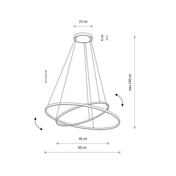 Підвісний світильник Circolo Led 4000K 2x35W Чорний (109985012) в Киеве
