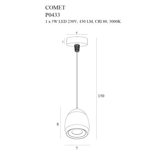 Подвесной светильник COMET ROUND Black (118865860) в интернет-магазине