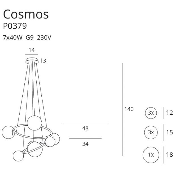 Подвесной светильник Cosmos Gold (118865895) с доставкой