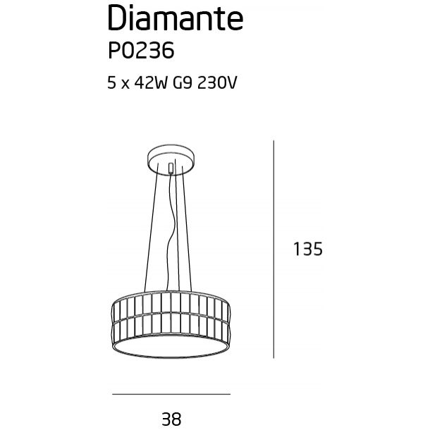 Подвесной светильник Diamante 38 Chrome (118865914) в Украине