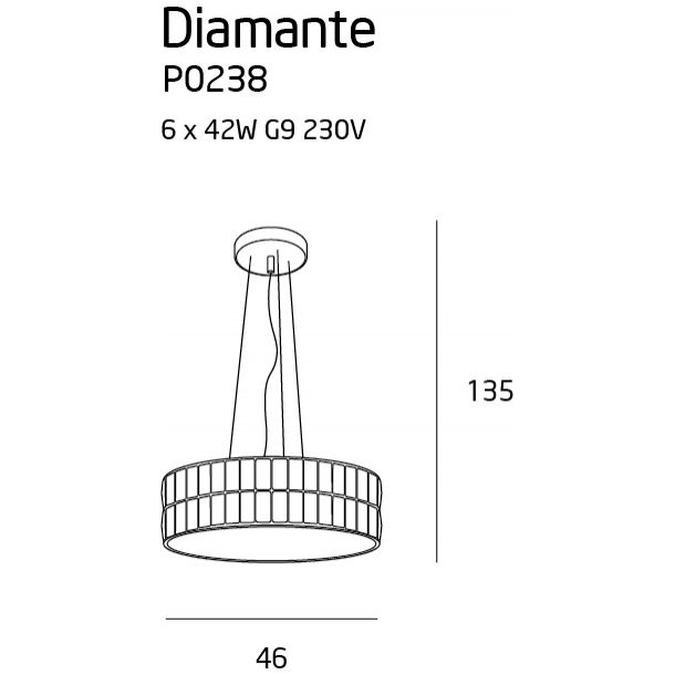 Подвесной светильник Diamante 46 Chrome (118865921) с доставкой