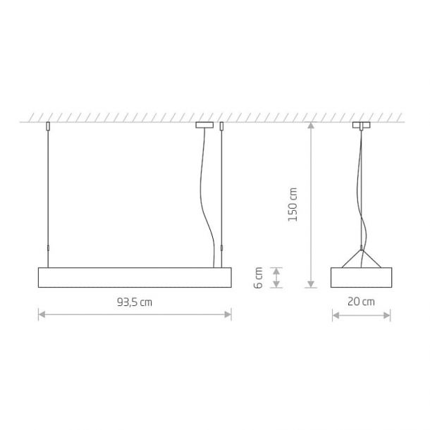 Подвесной светильник SOFT LED 90X20 Белый (109727234) фото