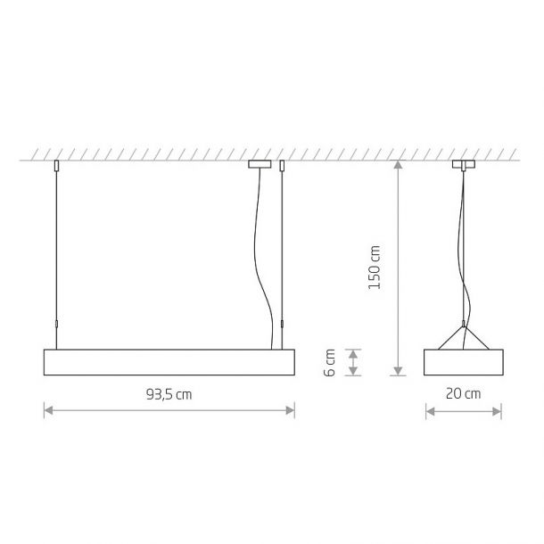 Підвісний світильник SOFT LED 90X20 Сірий (109727235) цена