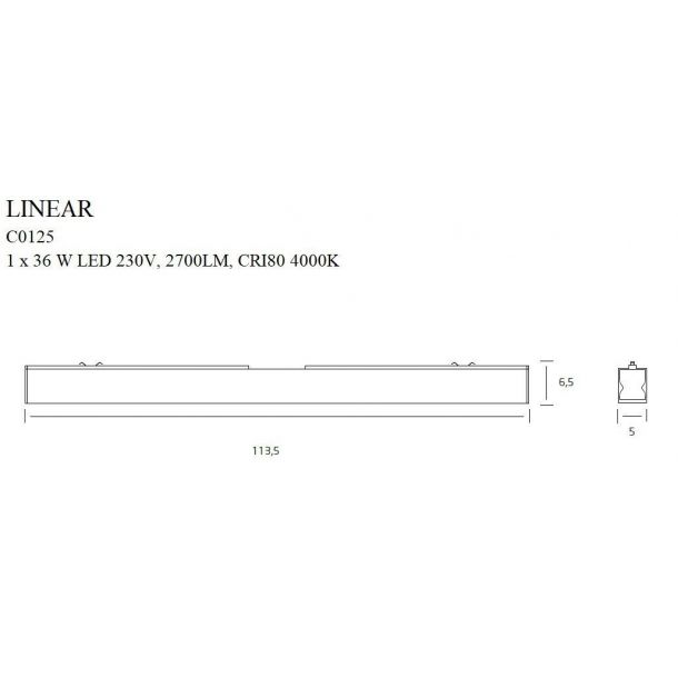 Потолочный светильник Linear 36W Black (118866021) с доставкой