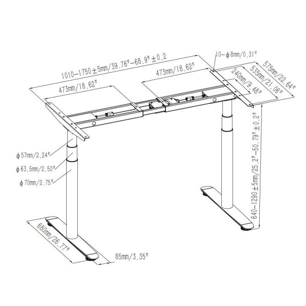 Регулируемая опора для стола ADAPWORK SmartDesk 2 Pro Max Черный (1061483619) с доставкой