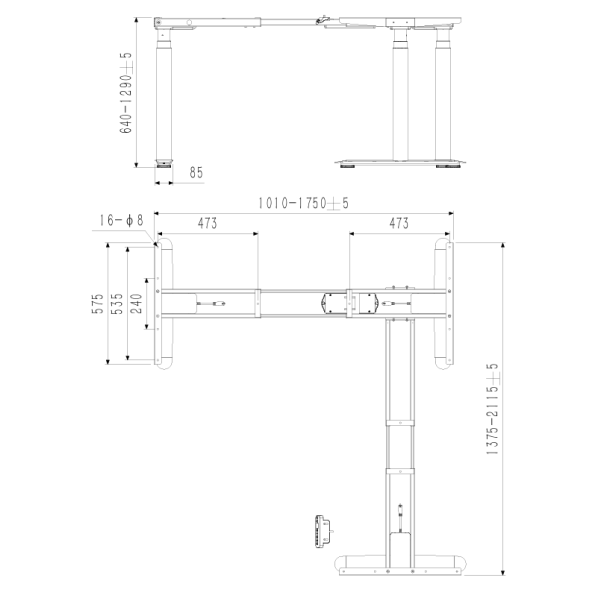 Регульована опора для столу ADAPWORK SmartDesk 3 Pro Max Чорний (1061483623) купить