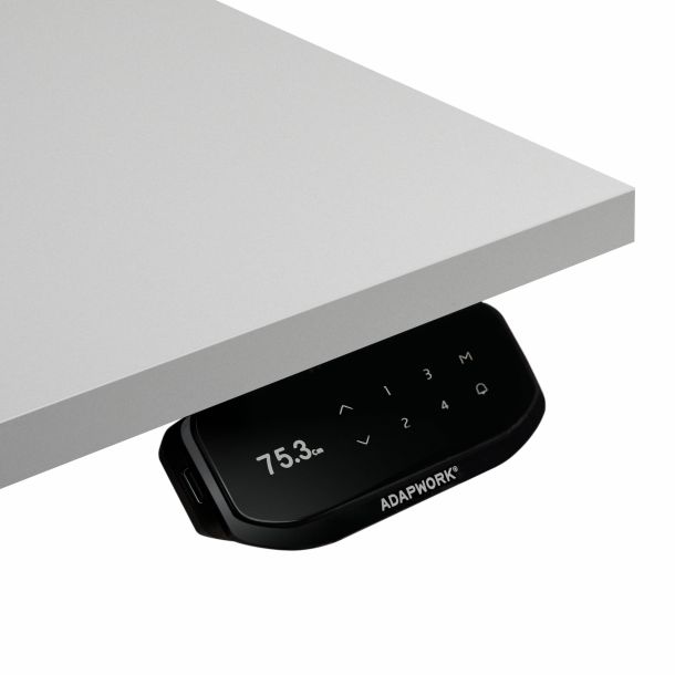Регульований стіл ADAPWORK Smart 1 Motor AdapDesk 138х68 18мм Crystal White, Space Black (1061488882) дешево