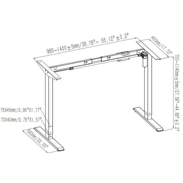 Регулируемый стол ADAPWORK SmartDesk 18мм 136х66 Черный, Черный (106735887) в Киеве
