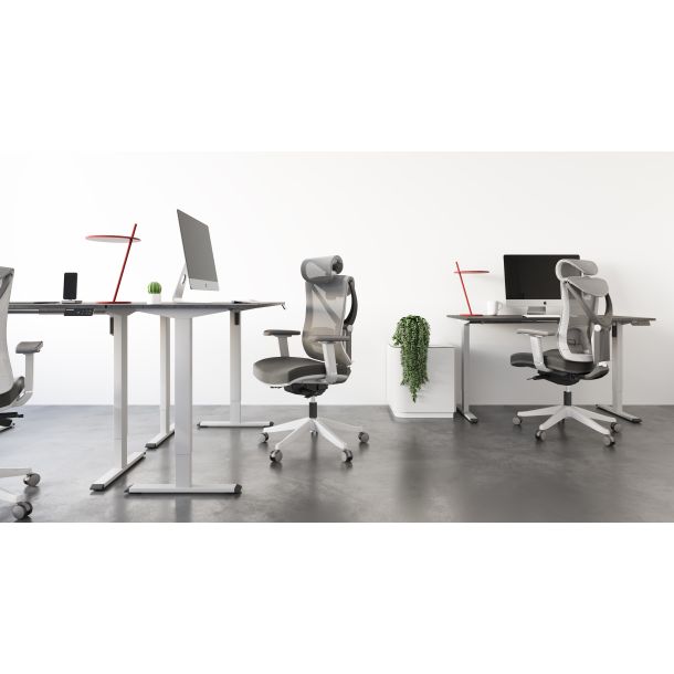 Регульований стіл ADAPWORK SmartDesk 18мм 136х66 Сірий бетон, Білий (106735883) kupistul