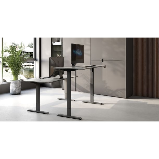 Регулируемый стол ADAPWORK SmartDesk 18мм 136х66 Серый бетон, Черный (106735888) с доставкой