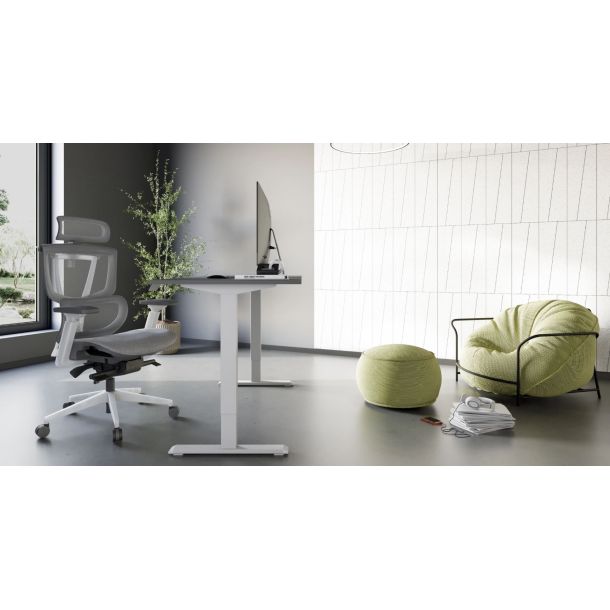 Регульований стіл ADAPWORK SmartDesk 18мм 136х66 Сірий бетон, Білий (106735883) купить
