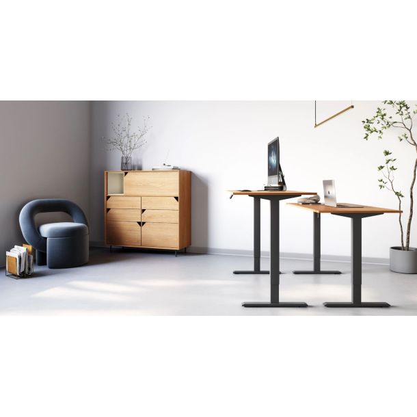 Регулируемый стол ADAPWORK SmartDesk 2 18мм 136х66 Дуб Аппалачи, Черный (106936693) фото