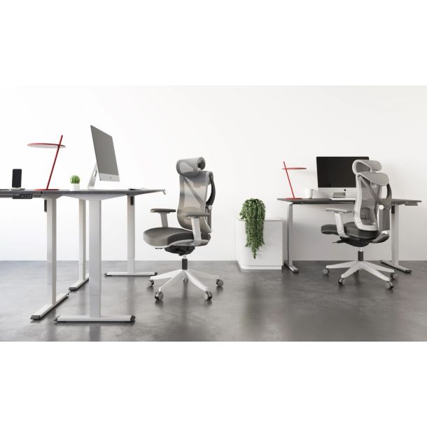Регулируемый стол ADAPWORK SmartDesk 2 18мм 136х66 Серый бетон, Белый (106936686) дешево