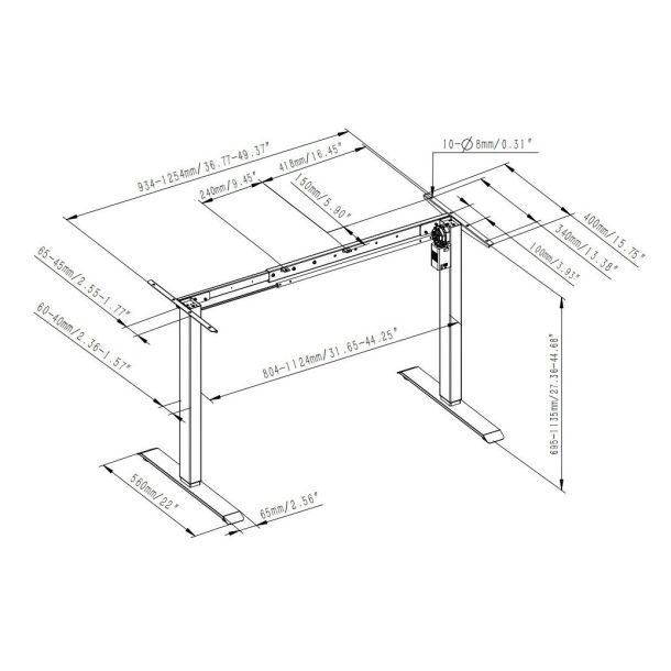 Регульований стіл ADAPWORK SmartDesk One Base 18мм 136х66 Дуб Аппалачі, Білий (1061470011) в интернет-магазине