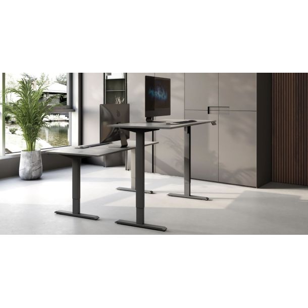 Регульований стіл ADAPWORK SmartDesk One Base 18мм 136х66 Сірий бетон, Чорний (1061470014) в Киеве