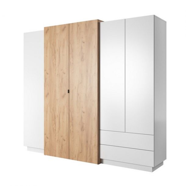 Шафа розпашна Cube 4D2S/230 Білий Глянець , Дуб Крафт (132938128) с доставкой