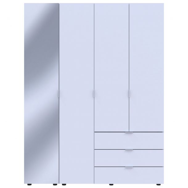 Шафа Гелар 3 ДСП / 1 дзеркало 155х49.5х203.4 Білий (1271271474) цена