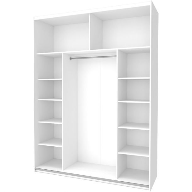 Шкаф купе G-Caiser 2 ДСП / 3 части 180х60х240 Белый, Графит (1271175573) в Киеве