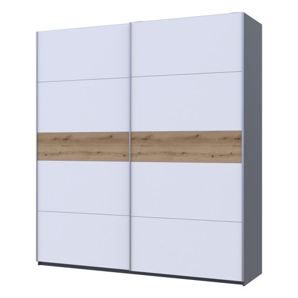 Шкаф купе G-Caiser 2 ДСП /5 частей 220х60х240 Дуб Эвок, Графит, Белый (1271380908) фото