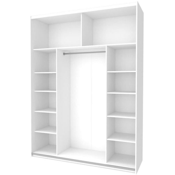Шкаф купе G-Caiser 2 Стекла / 3 части 180х60х240 Белый (127847392) в интернет-магазине