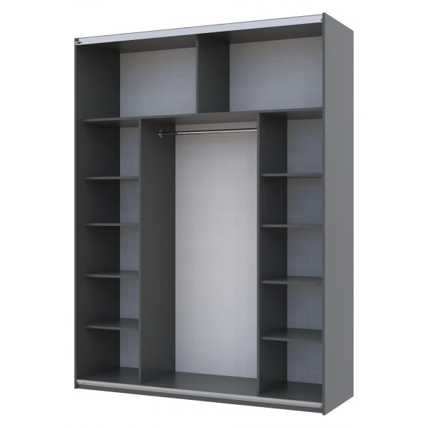 Шкаф купе G-Caiser 2 Зеркала 180х60х240 Графит (127830154) с доставкой