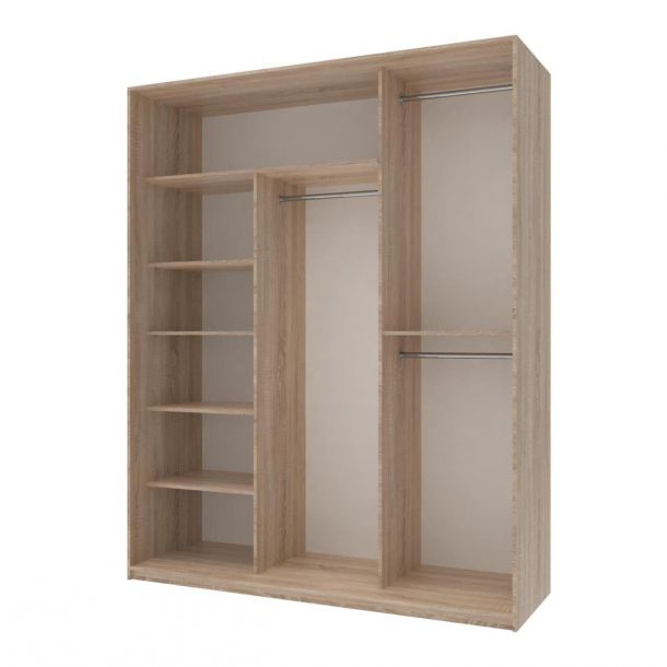 Шкаф купе Сити Лайт 3 Зеркала 180х60х225 Дуб сонома (127850120) в Киеве