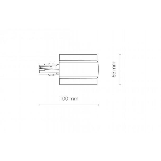 Соединитель Ctls Recessed Power End Cap Right Черный (109985058) фото