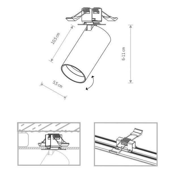 Спот Mono surface І Білий, Золотий (109732042) с доставкой