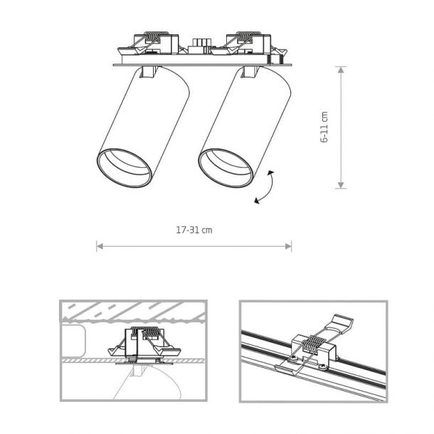 Спот Mono surface ІІ Білий, Золотий (109732047) с доставкой