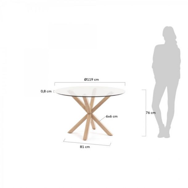 Стол ARYA Стекло D120 Дерево (90935710) kupistul