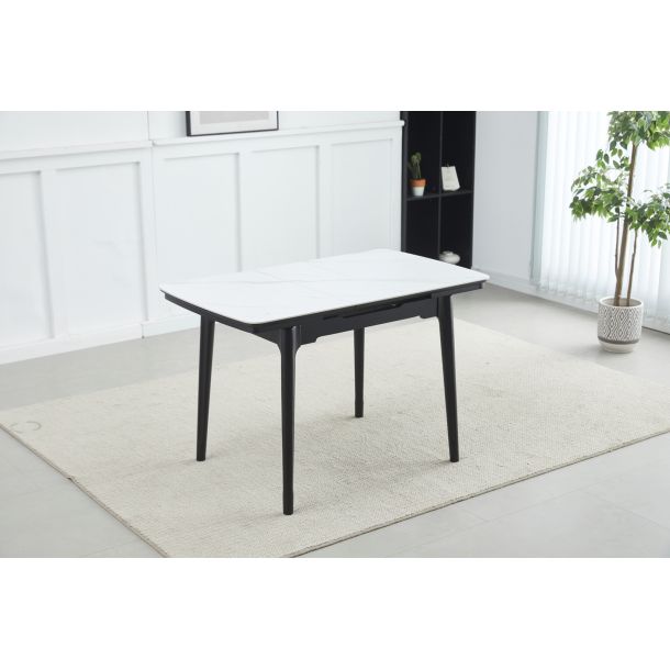 Стол Askold 120х80 Snow White Matt, Черный (1011489637) kupistul