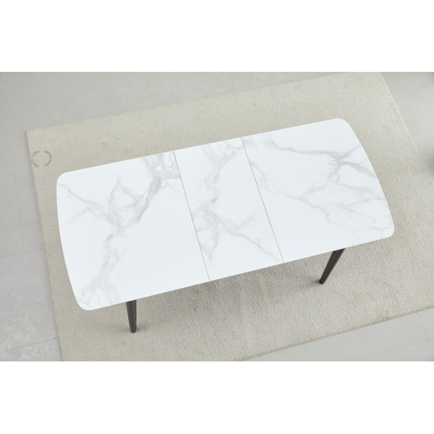 Стол Askold 140х80 BL White Glossy, Черный (1011489642) цена