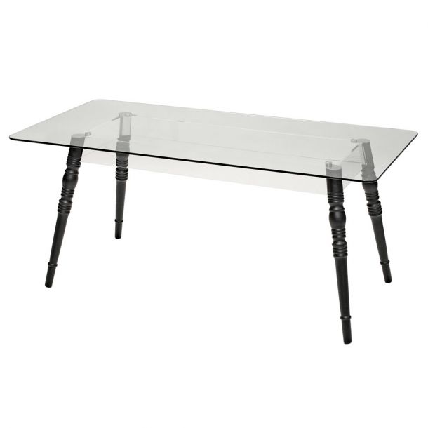Стіл Barocco 180x90 Black, Transparent Neutral (46382301) недорого