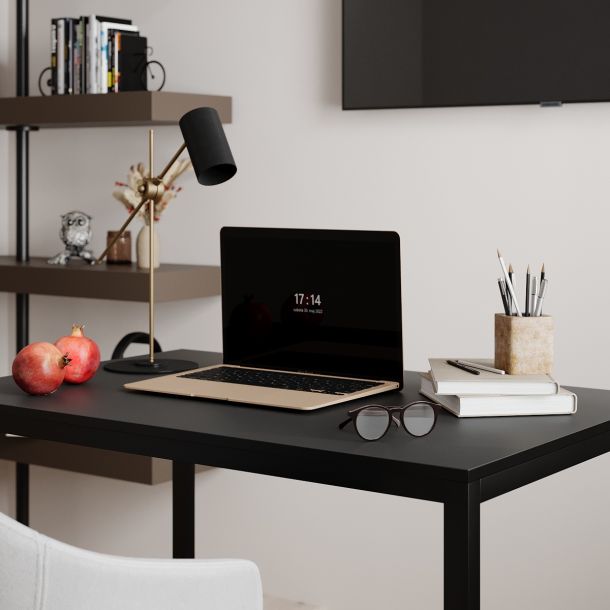 Стіл Brevity Loft Mid 90х67 ДСП Графіт, Чорний (931380284) с доставкой