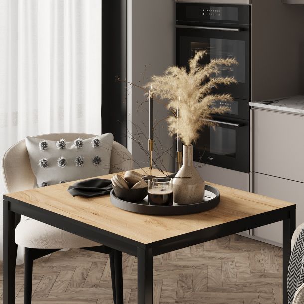 Стол Brevity Loft Mini 67х67 ДСП Дуб крафт золотой, Черный (931380276) в Киеве