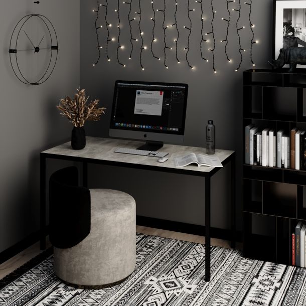 Стіл Brevity Loft Standart 140х67 ДСП Ательє світлий, Чорний (931380293) в Киеве