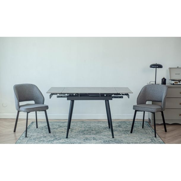 Стол Connor 90х75 Italy grey Glossy, Черный (1011489647) в Киеве