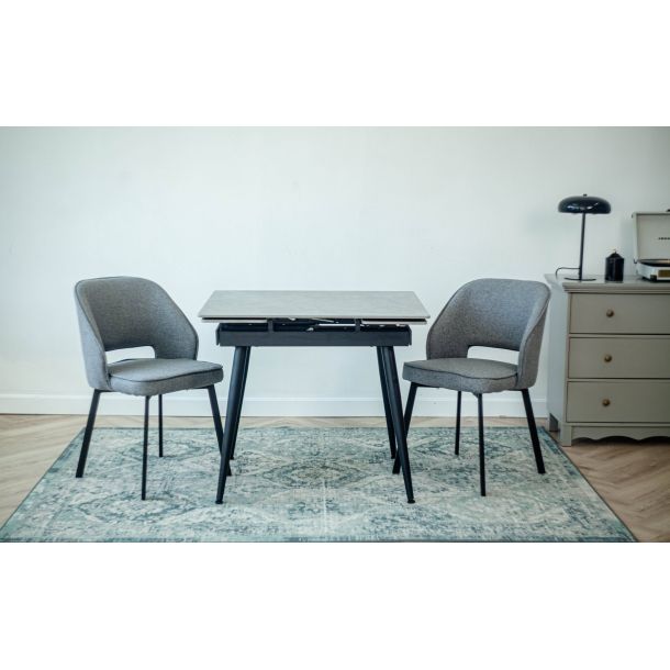 Стол Connor 90х75 Italy grey Glossy, Черный (1011489647) в Украине