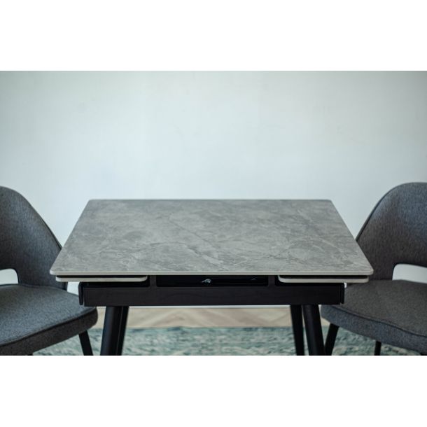 Стол Connor 90х75 Italy grey Glossy, Черный (1011489647) дешево