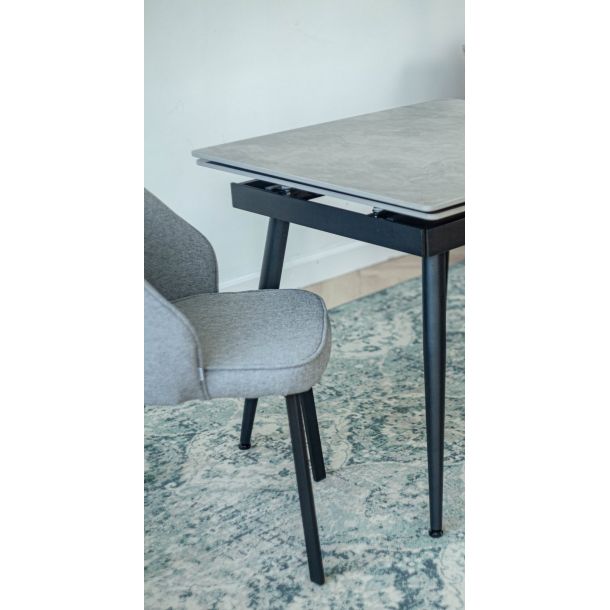 Стол Connor 90х75 Italy grey Glossy, Черный (1011489647) купить