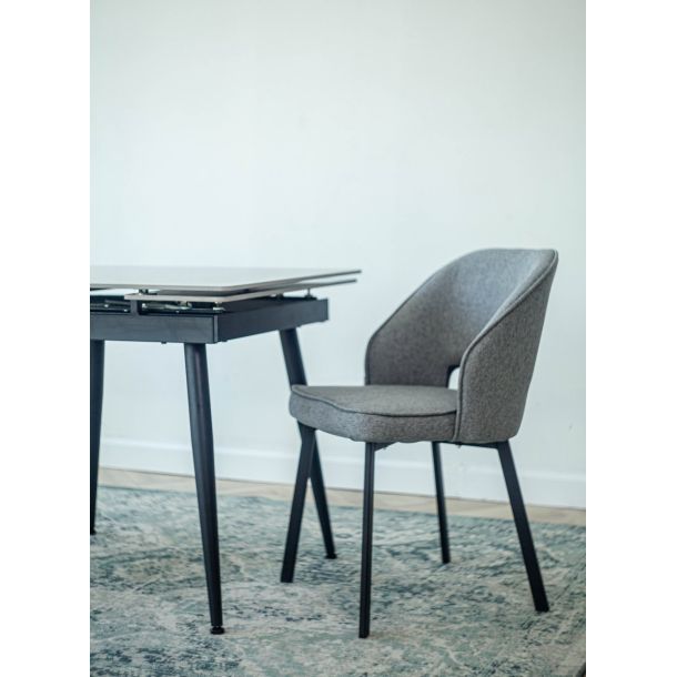 Стол Connor 90х75 Italy grey Glossy, Черный (1011489647) недорого