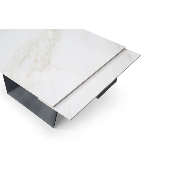 Стіл Edmund 140х85 White Golden Glossy, Чорний (1011489604) купить