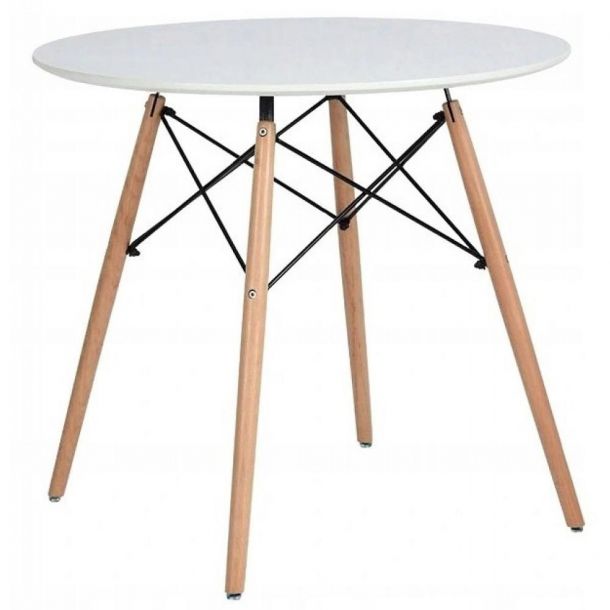 Стіл HATTA Bryan Wood D80 Білий (44429518) kupistul
