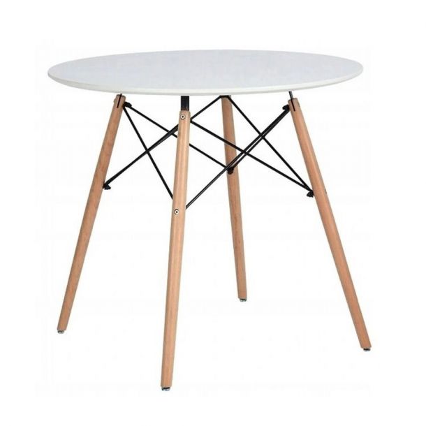 Стіл HATTA Bryan Wood D80 Білий (44429518) цена