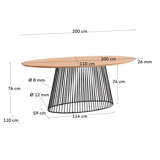 Стол Leska 200x110 Дерево (90916230) цена