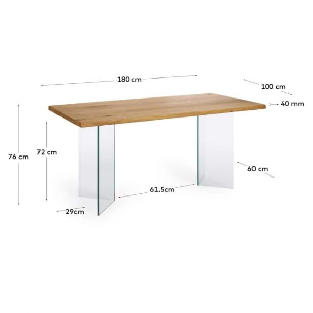 Стіл LEVIC 180х100 Дуб (90916229) цена
