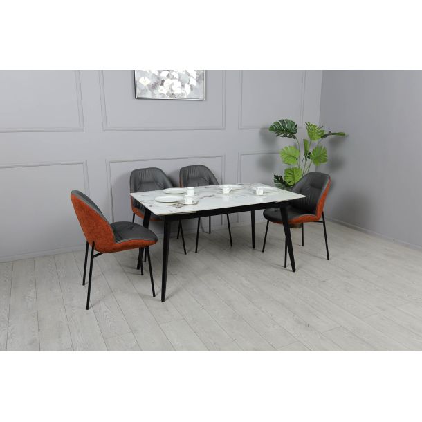 Стіл Люкс 120x80 Білий глянець, Чорний (731488081) в Киеве