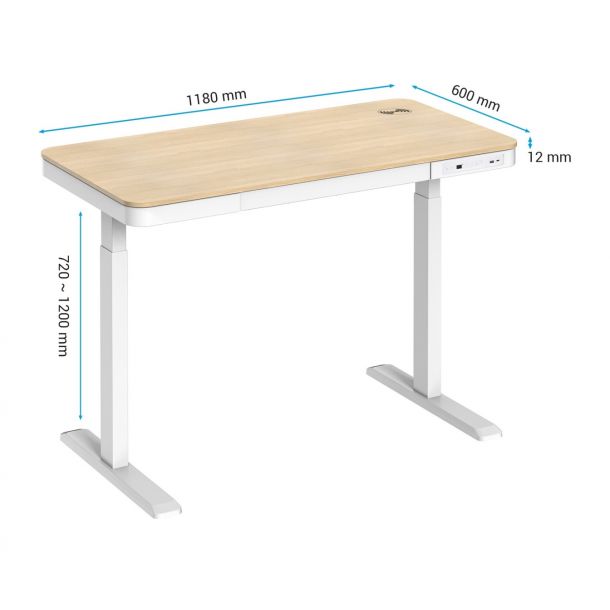Стол OfficePro ODE111 118x60 Natural, White (1311154720) дешево